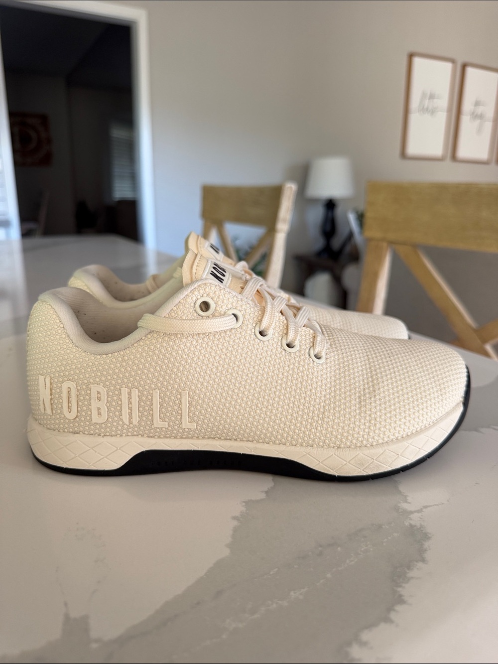 NOBULL Women's Low-Profile Training Shoe in Cream with Black Trim